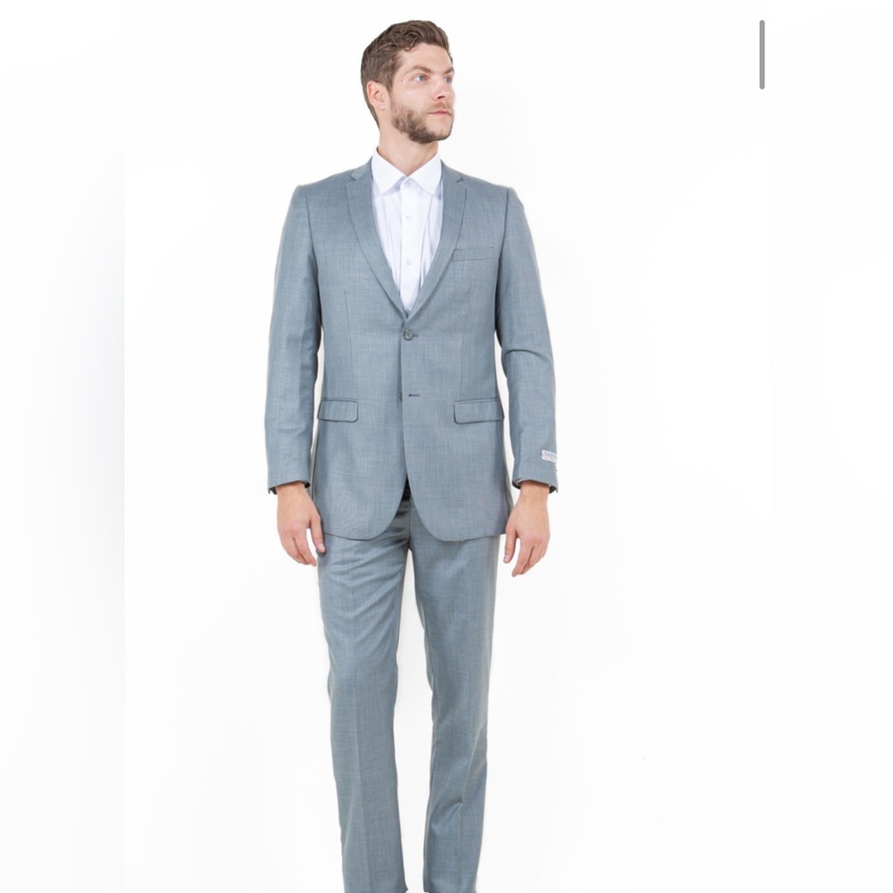 Men's Gray sharkskin Suit 40S